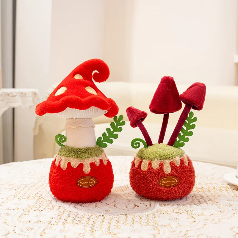 Cute Potted Mushroom Plush Toy, 8" | 20 cm – Three Color Options