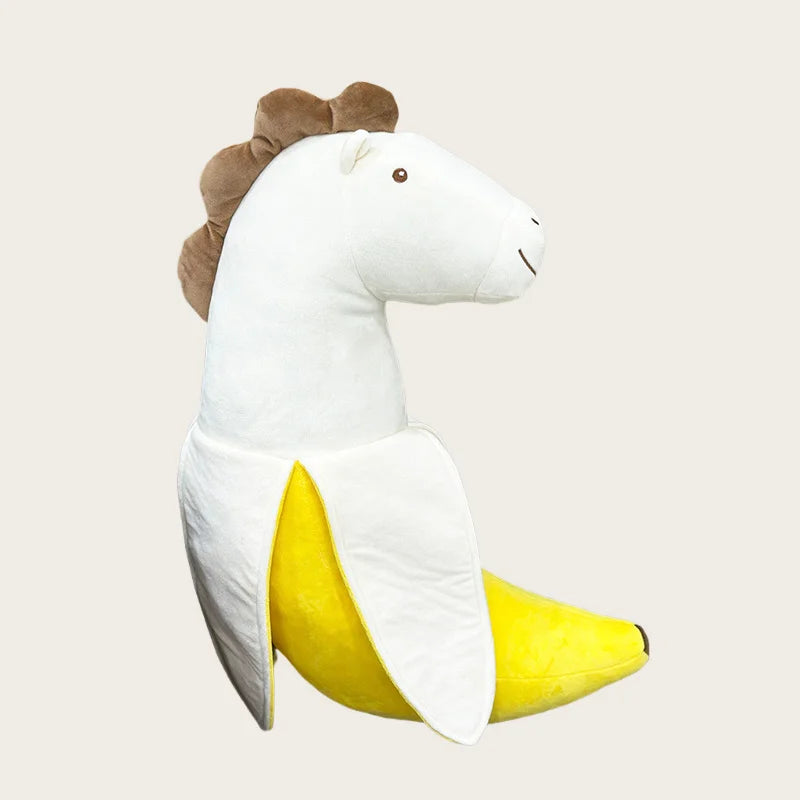 Banana Horse Plush Toy | Funny Hybrid Stuffed Animal, 48 cm