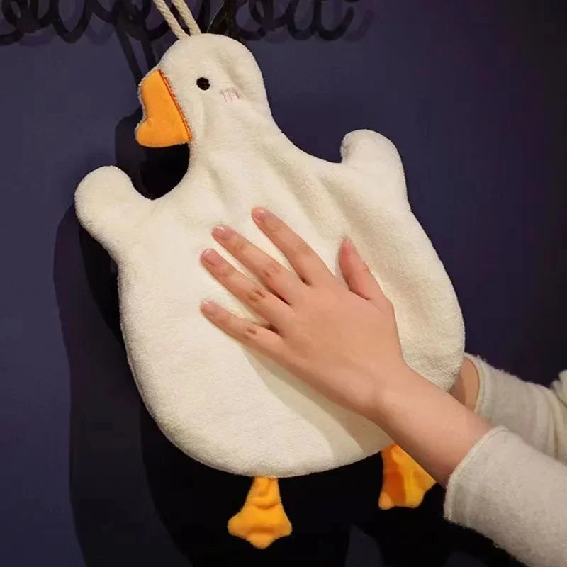 Cartoon Goose Hanging Hand Towel | Absorbent Kitchen & Bathroom Towel