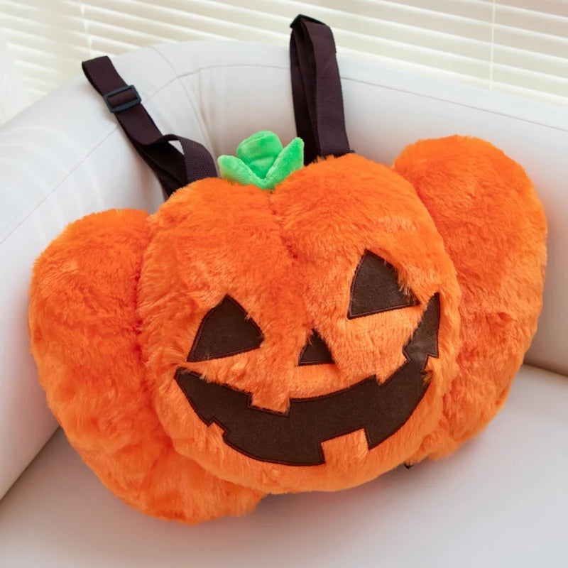 Halloween Pumpkin Plush Trick-or-Treat Bag | Spooky Tote for Kids