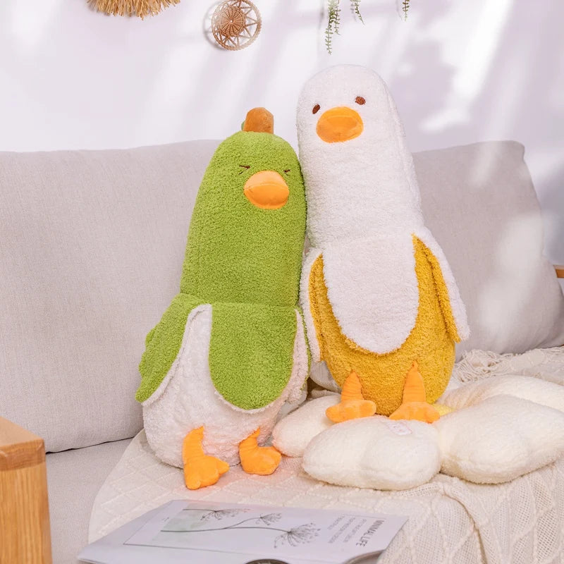 Pato de Pluche Fuzzy Banana, Dos Colores, 20" | 50 centímetros