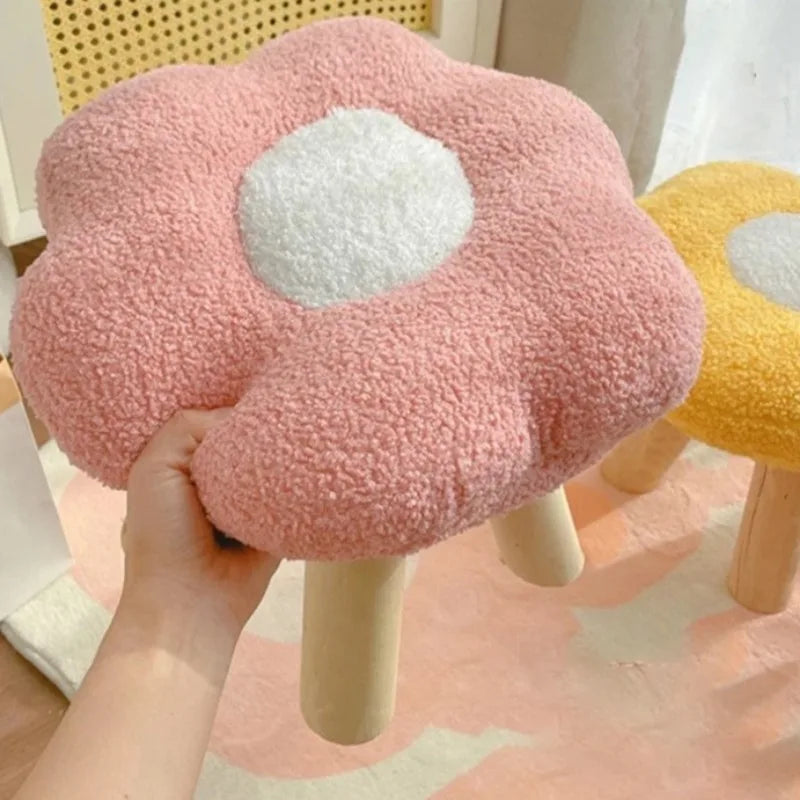 Plush Flower Stool – Three Colors - Cute, Comfy, and Functional