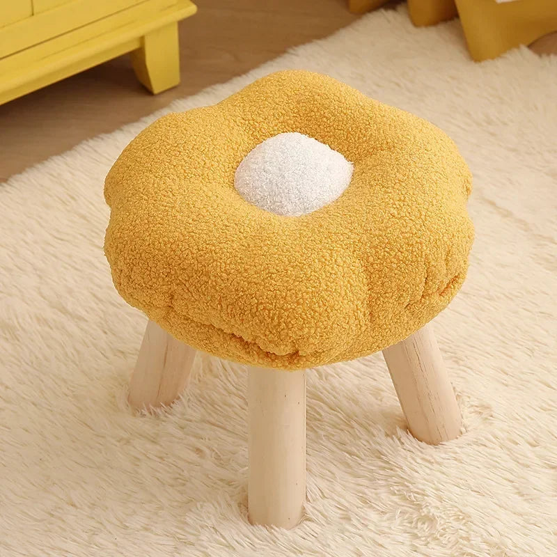 Plush Flower Stool – Three Colors - Cute, Comfy, and Functional