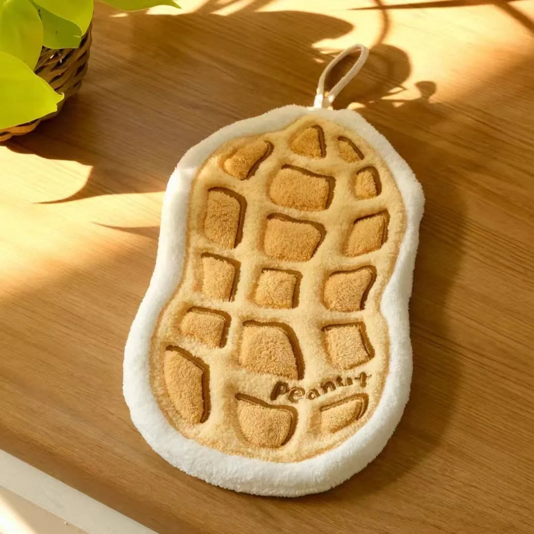 Hazelnut Peanut Absorbent Hand Towel | Food-Print Kitchen Towel
