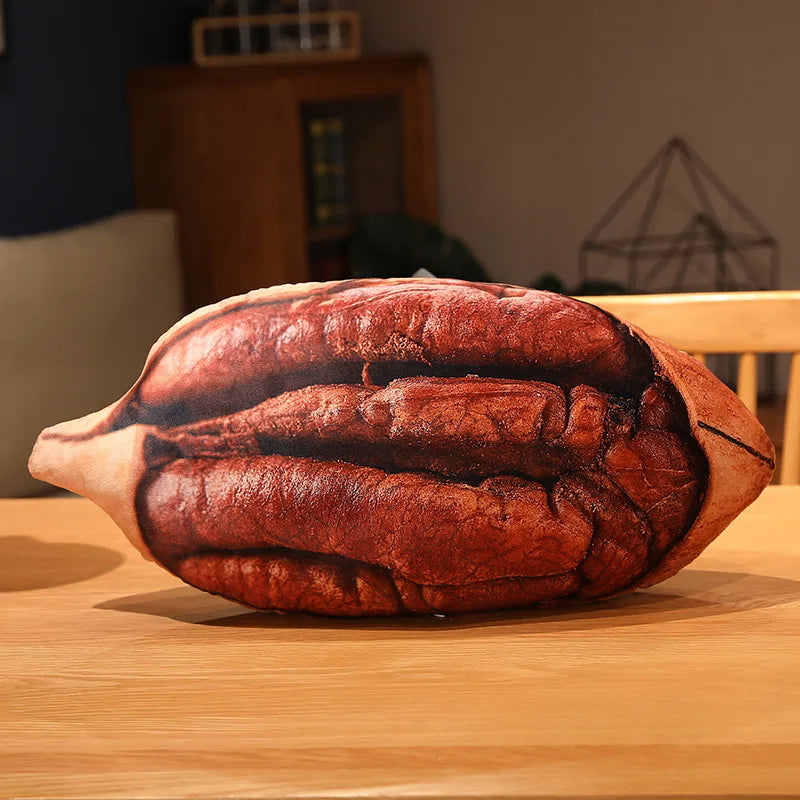 Cojín de lanzamiento de nuez de comida realista, 16-22" | 40-55 centímetros