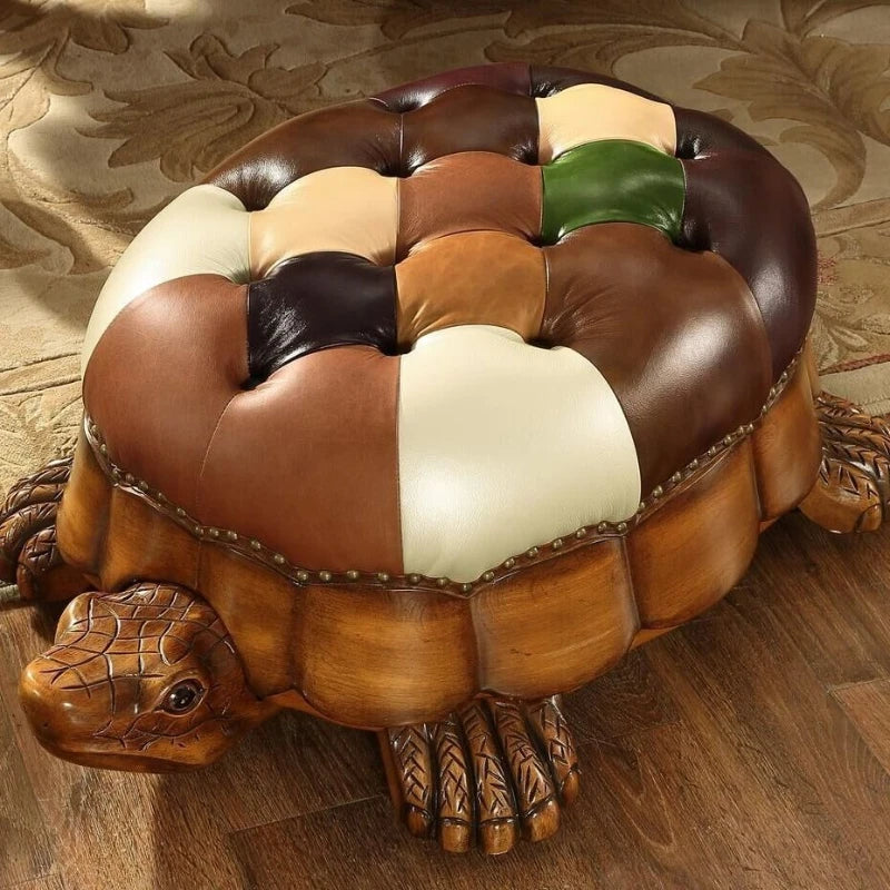 Bespoke Turtle Leather Ottoman