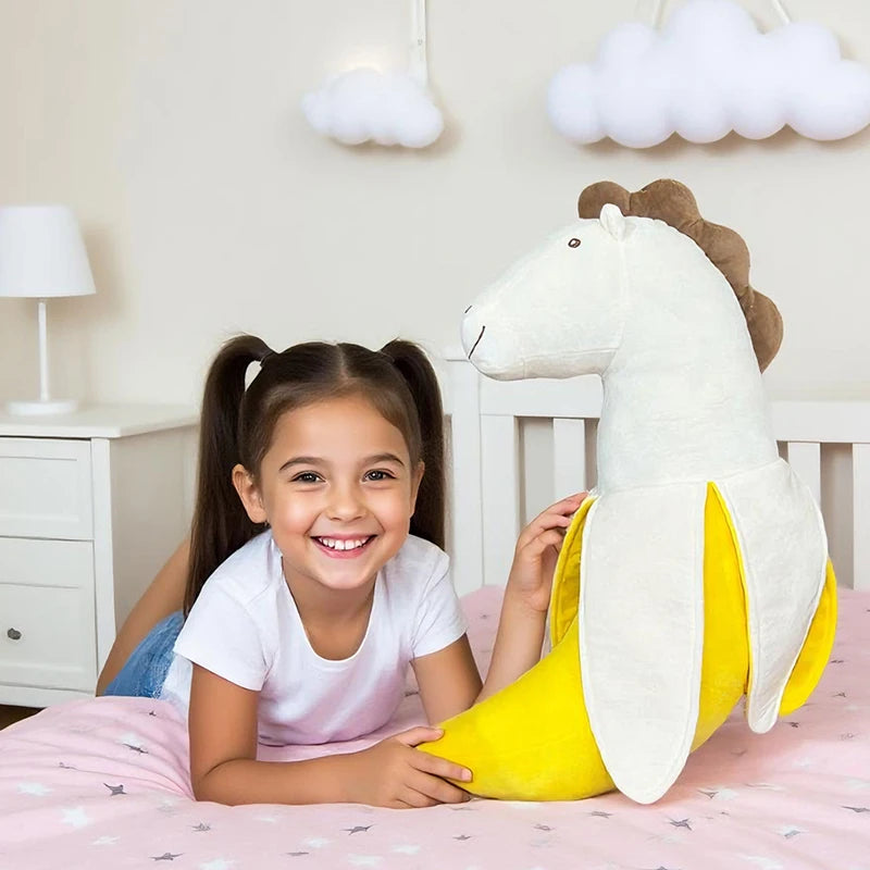 Banana Horse Plush Toy | Funny Hybrid Stuffed Animal, 48 cm