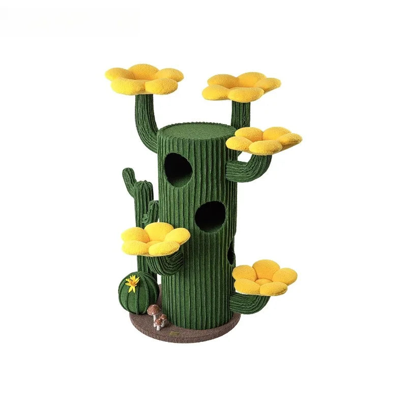 Árbol para gatos de lujo en forma de cactus - Apto para múltiples gatos