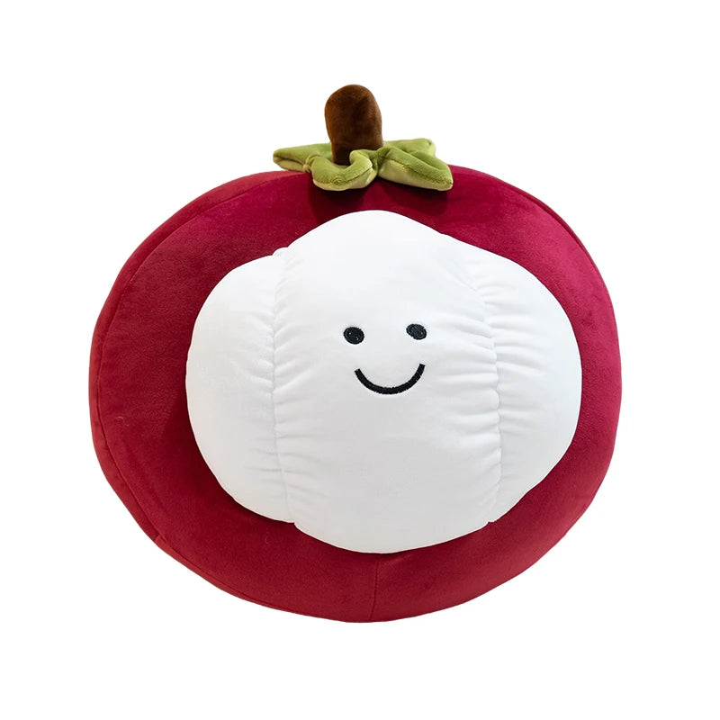 Creative Mangosteen Plush Toy | Cute Tropical Fruit Stuffed Animal | soft stuffed plushie | side view