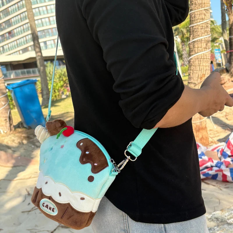 Kawaii Japanese Cartoon Patchwork Crossbody Bag – Y2K Style