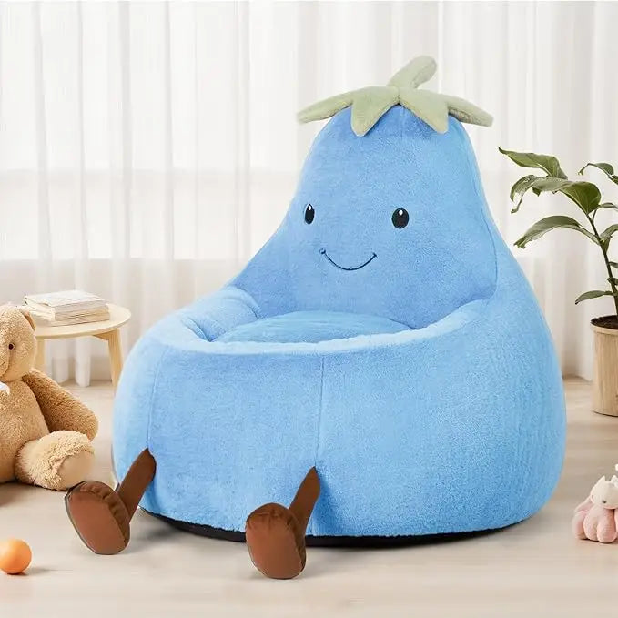 Veggie Bean Bag Chair | Kids' Plush Stuffed Sofa Seat, 31-inch