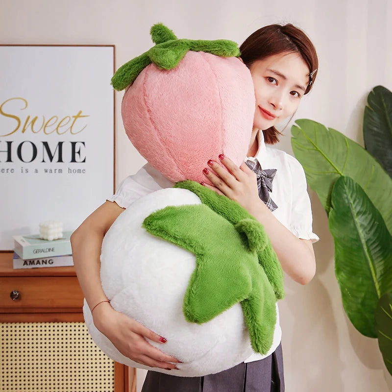 Cartoon Strawberry Plush Pillow, 9-18" | 23-45 cm