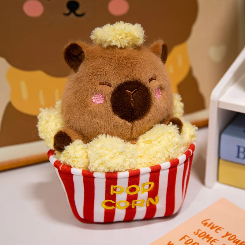 Puffed Rice Capybara Plush Toy | Cute Snack-Themed Stuffed Animal