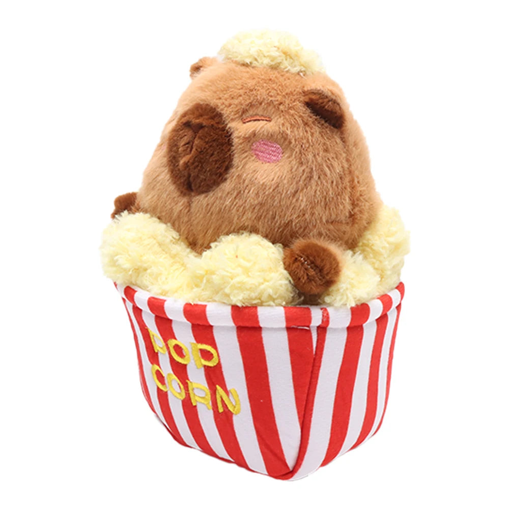 Puffed Rice Capybara Plush Toy | Cute Snack-Themed Stuffed Animal