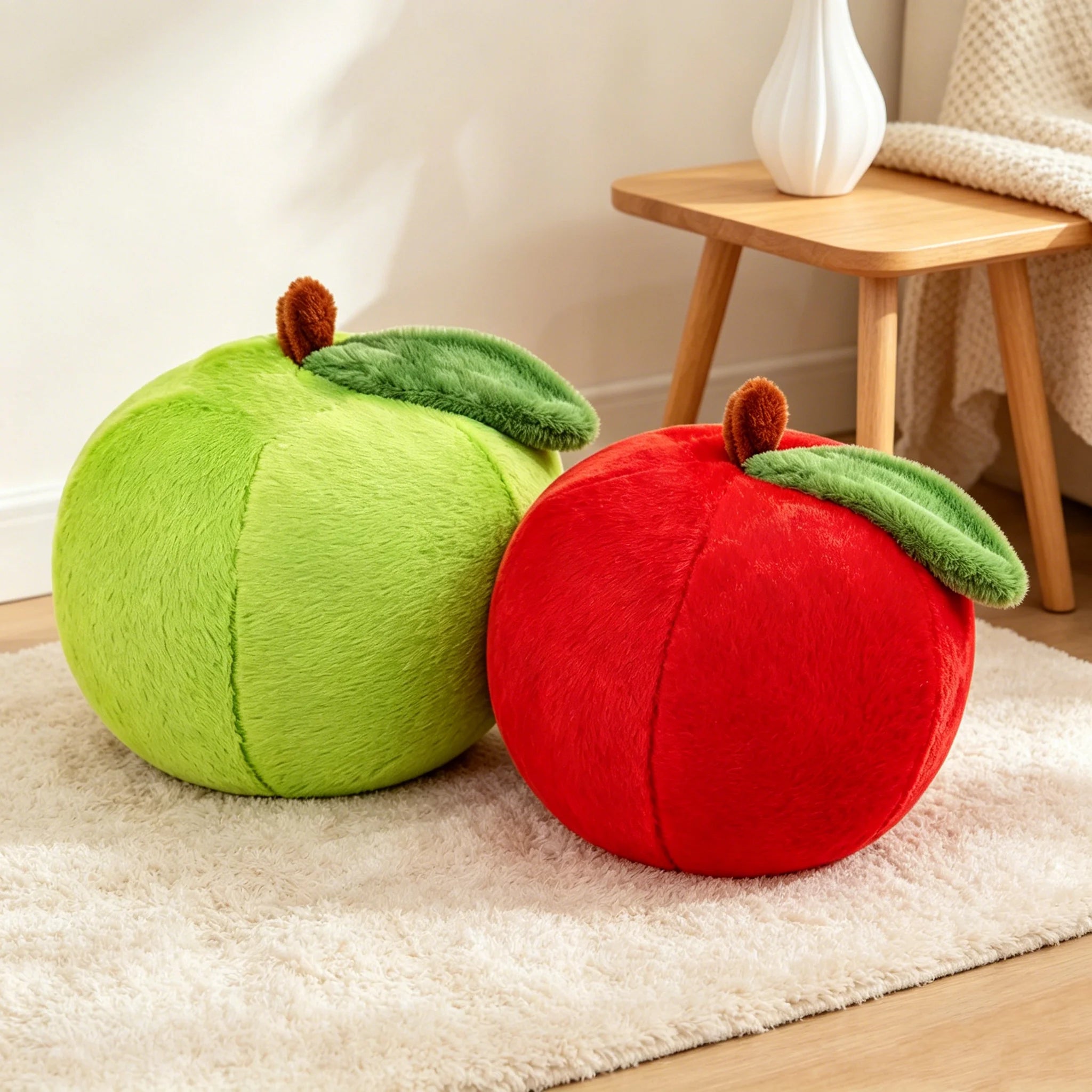 Manzana Roja Grande Realista de Peluche, 10-16" | 25-40 centímetros
