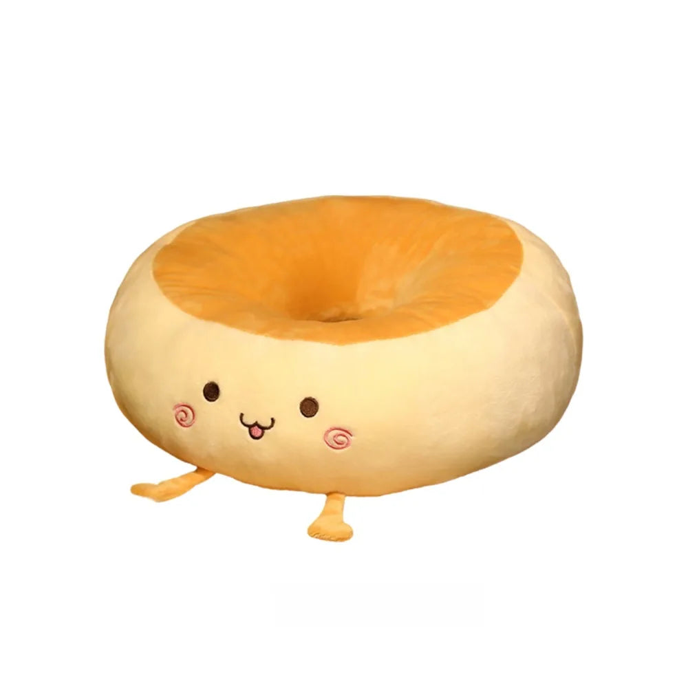 Cojín de Bagel Kawaii, 15" | 38 centímetros