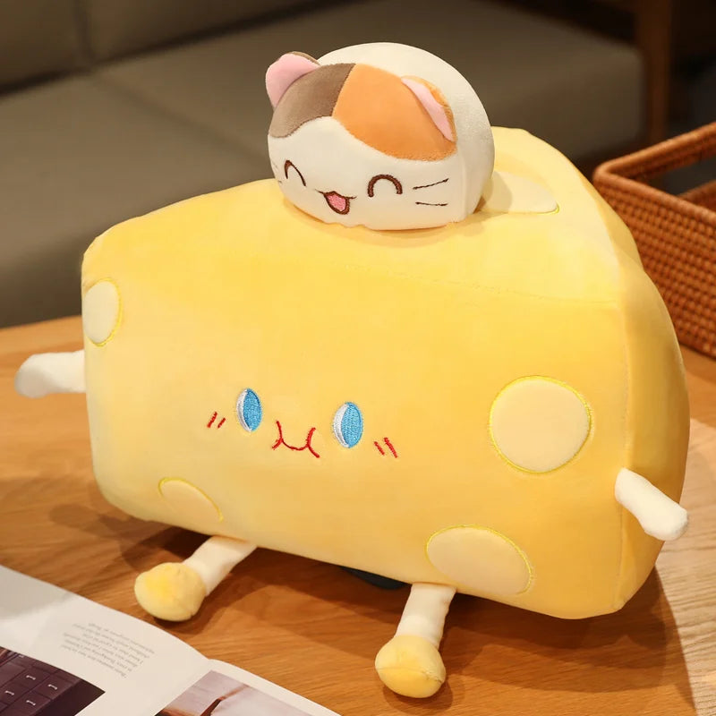 Cartoon Wedge of Cheese Plushie, 4 Styles, 8-20" | 20-50 cm