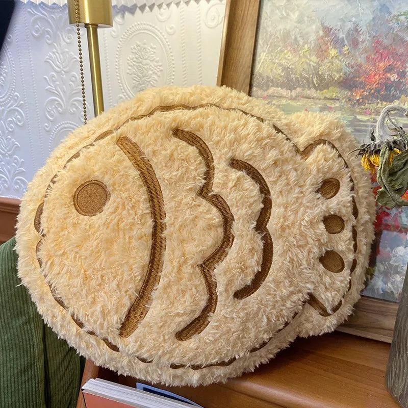 Taiyaki Fish Waffle Plushie – Japanese Street Food Pillow, 8-16" | 20-40 cm