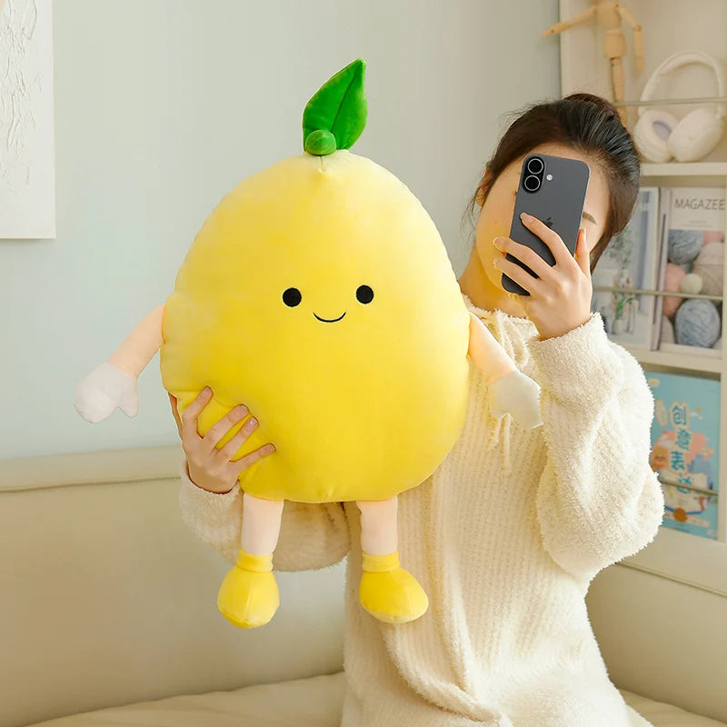 Squishy Citrus Plush Pillows – Lemon, Orange & Grapefruit, 16-20" | 40-50 cm