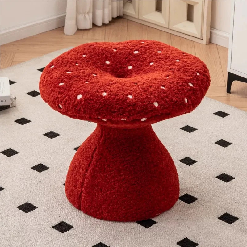 MOMO Mushroom Stool | Decorative Plush Seat Footrest