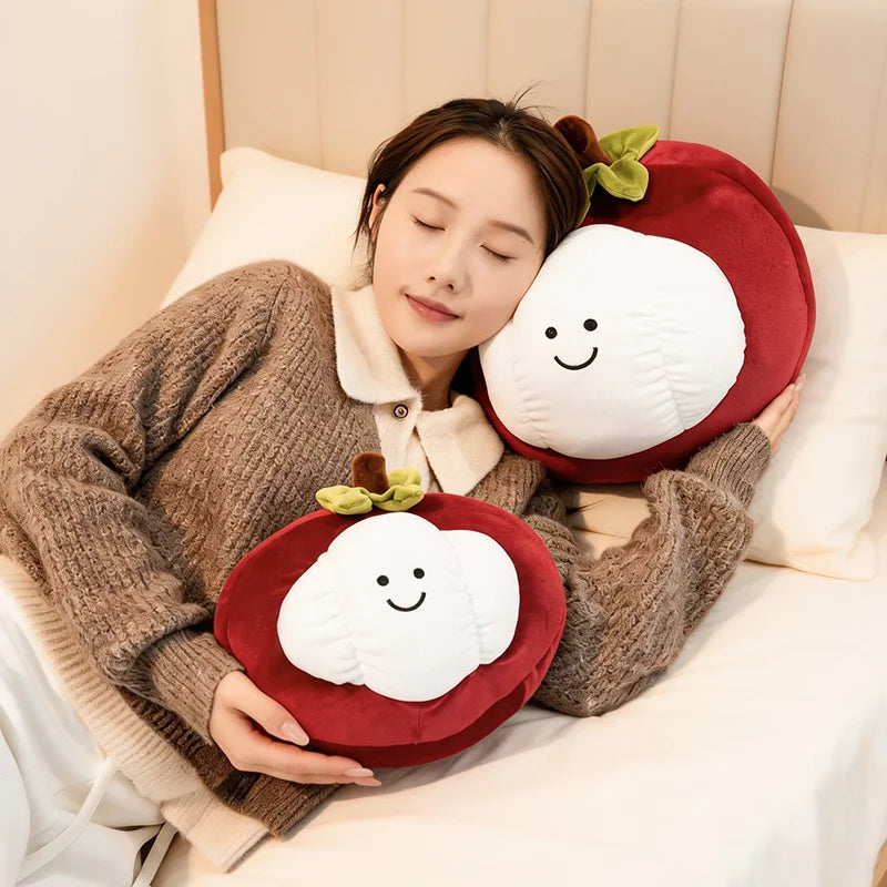 Creative Mangosteen Plush Toy | Cute Tropical Fruit Stuffed Animal | soft stuffed plushie | size comparison