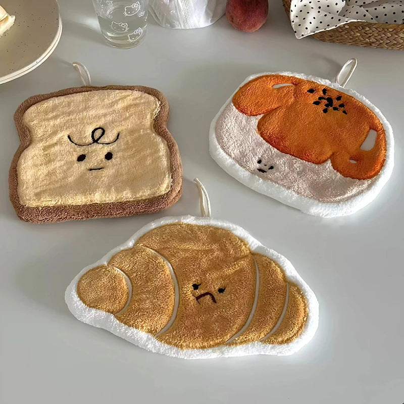 Kawaii Food Hand Towel – Soft Absorbent Kitchen Hanging Cloth