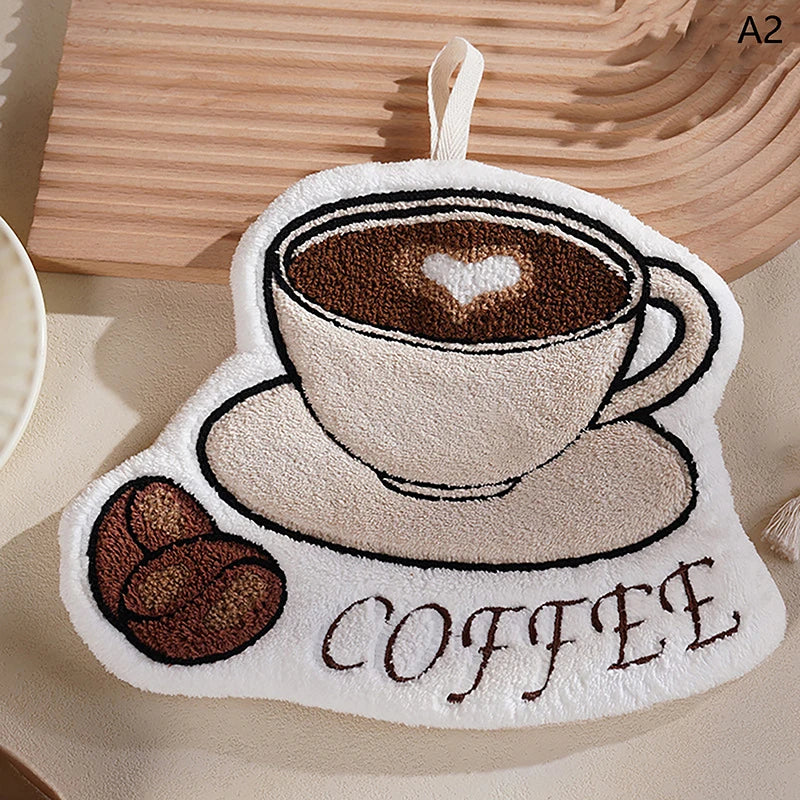 Cartoon Animal Hanging Hand Towel | Soft Absorbent Bathroom & Kitchen Cloth