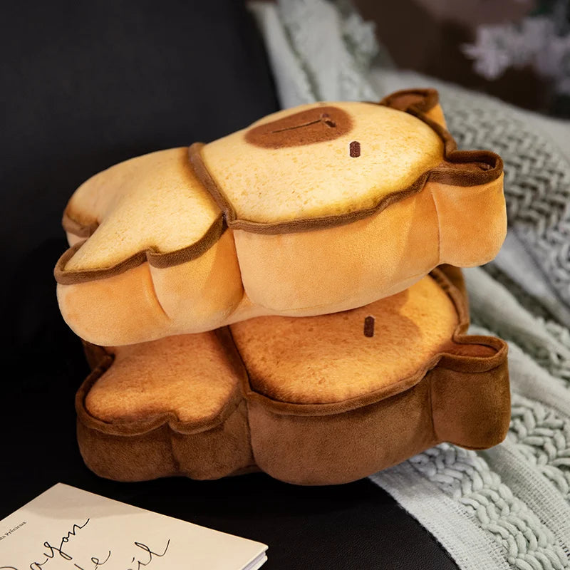 Capybara Bread & Toast Plush Pillow Cushion, 7-20" | 17-50 cm