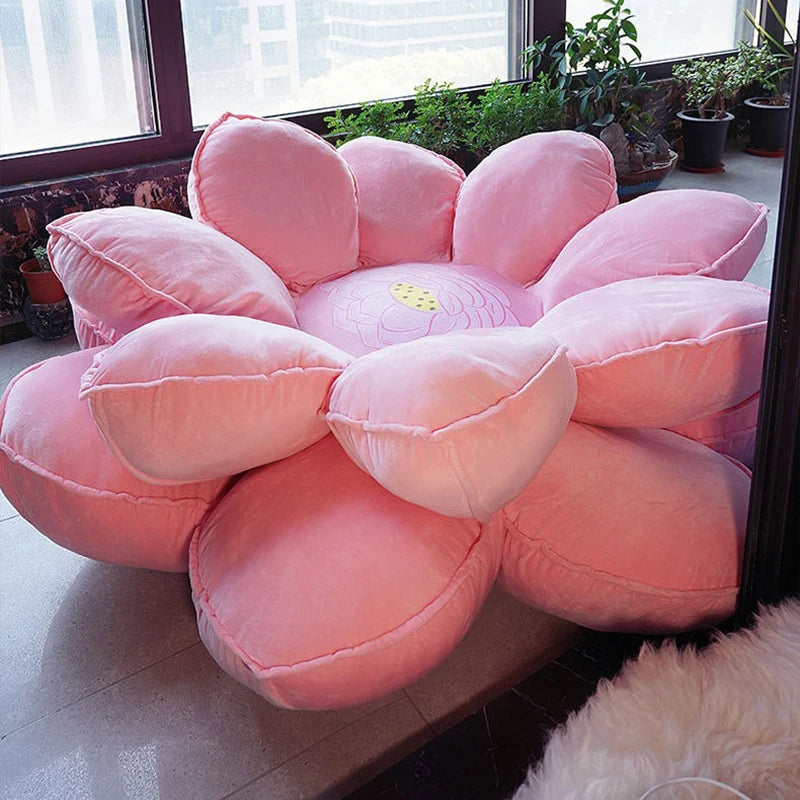 Lotus Blossom Plush Floor Cushion - Two Colors