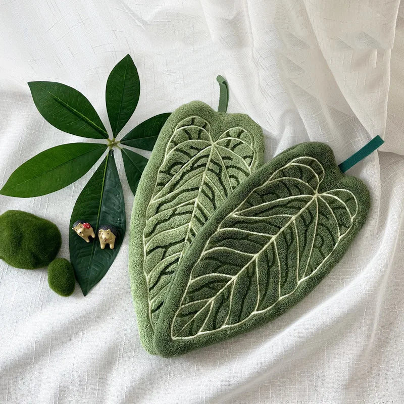 Hot Plant Print Absorbent Hand Towel | Botanical Kitchen Towel