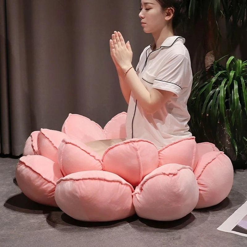 Lotus Blossom Plush Floor Cushion - Two Colors
