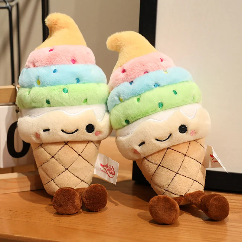 Ice Cream Cone Plush Toy | Stuffed Dessert Pillow, Multiple Flavors