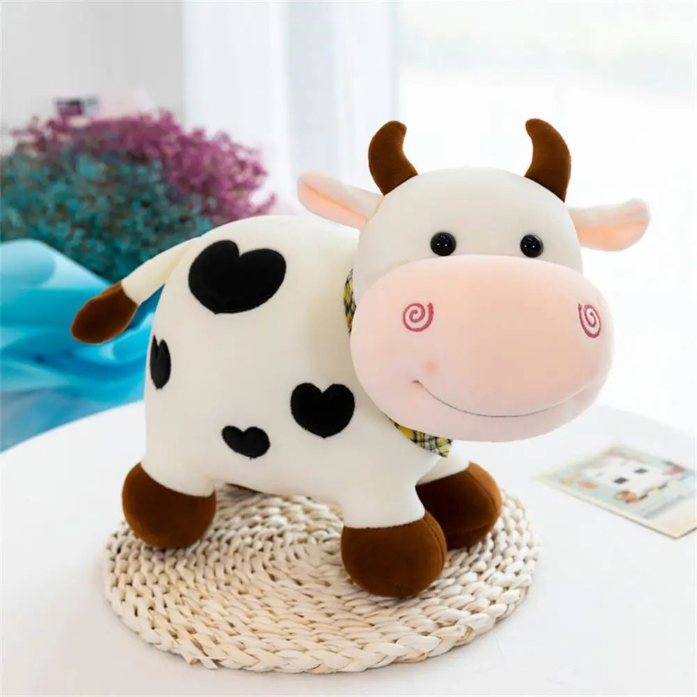 Vache laitière en peluche au chocolat, à la fraise ou au lait, 10-14" | 25-35 cm