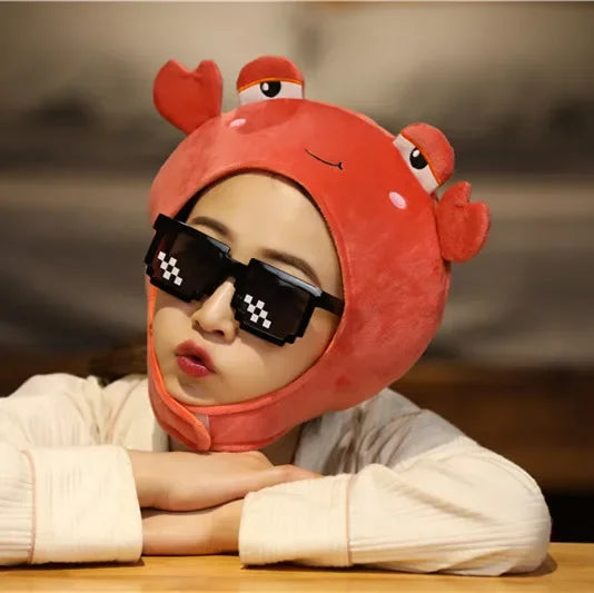 Crab Plush Headgear Hat | Novelty Stuffed Costume Cap