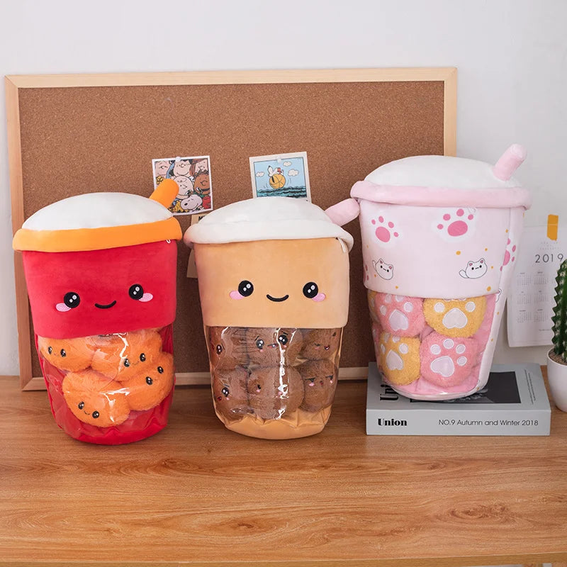 Cup of Bubble Tea Plush Toy | Cute Boba Drink Stuffed Animal