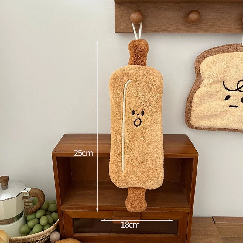 Kawaii Cartoon Absorbent Hand Towel | Cute Character Kitchen Towel