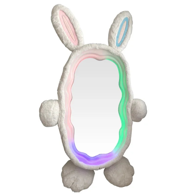 Plush Rabbit Body Mirror with LED Lights | 39" x 75" (100 x 190 cm)