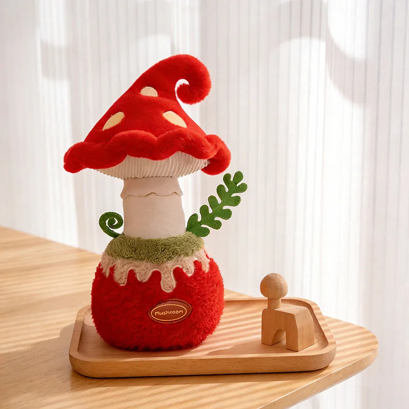 Red & Rose Mushroom Plush Doll | Kawaii Stuffed Mushroom Toy, 8\" | 20 cm