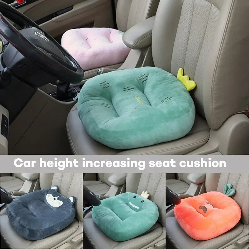Cartoon Food-Shaped Car Seat Cushion – Plush Back Support Pillow
