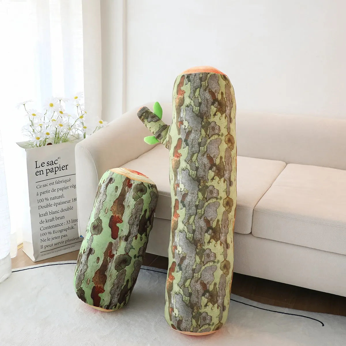 Plüsch Realistischer Baumstumpf Plüsch, Zwei Farben, 18-33" | 45-85 cm