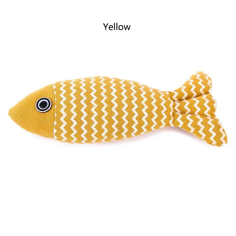 Plushie Fish Cat Catnip Toy, Three Colors, 7" | 19 cm