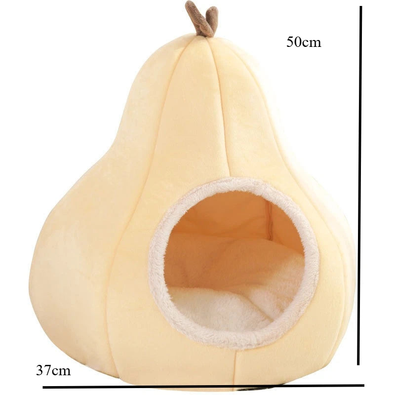 Pear-Shaped Cat Bed | Cozy Plush Pet Nest for Cats | pet plushie toy | packaging view