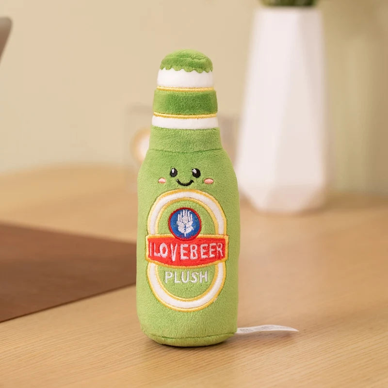 Kawaii Humanoid Drink Plush Toys | Beer Bottle, Can, Barrel & Glass Stuffed Set