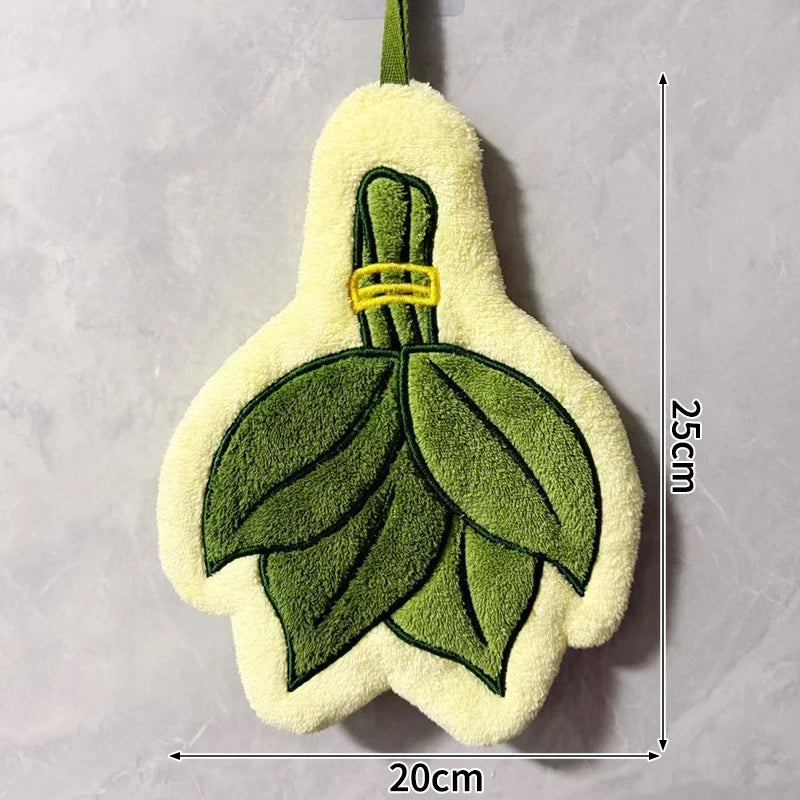 Leaf-Shaped Hand Towel – Hanging Kitchen Handkerchief