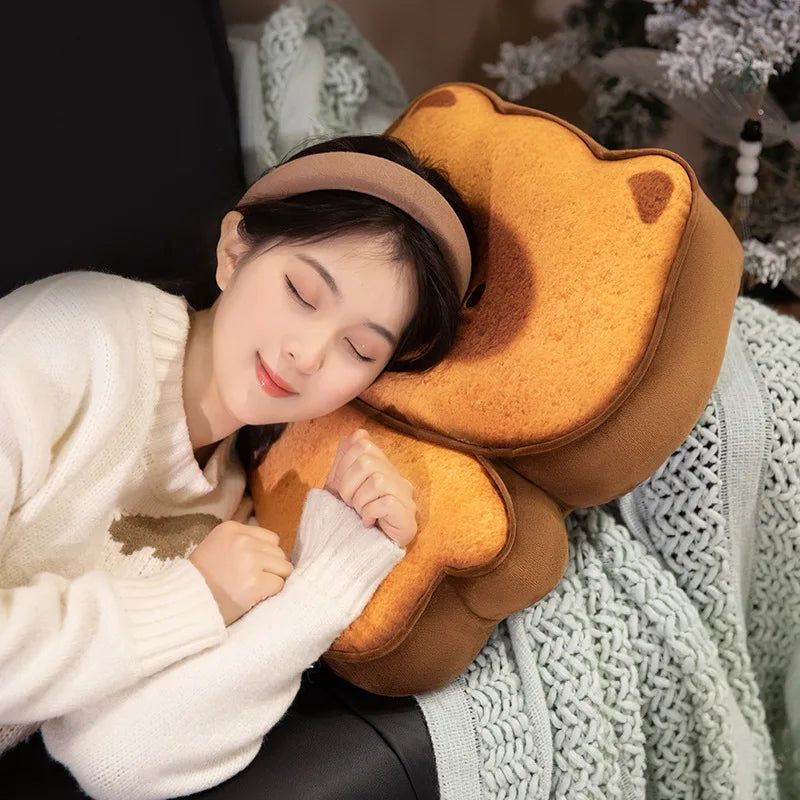 Capybara Bread & Toast Plush Pillow Cushion, 7-20" | 17-50 cm
