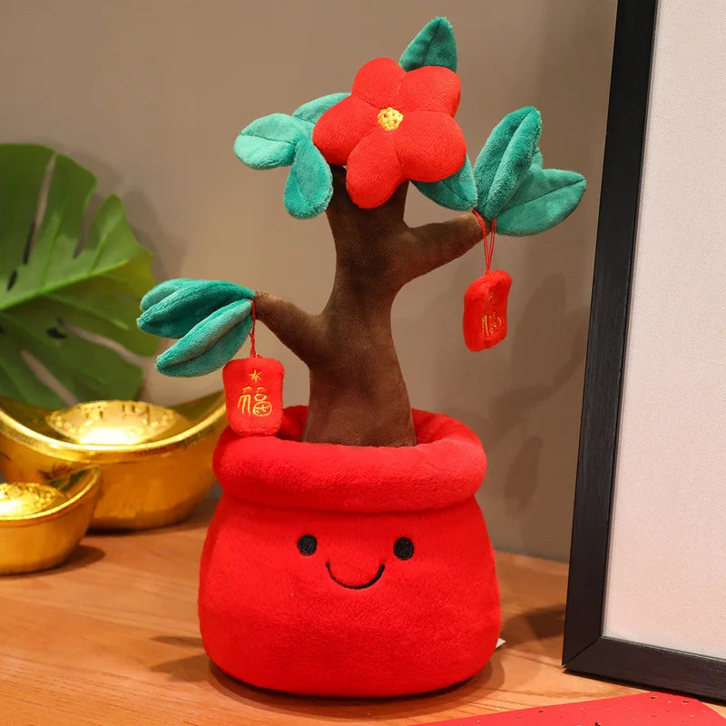 Plush Lucky Flower Potted Plant, 12" | 30 cm