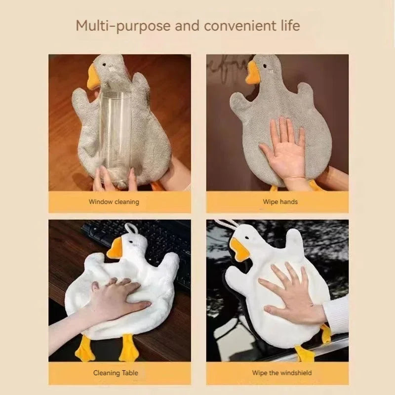 Cartoon Goose Hanging Hand Towel | Absorbent Kitchen & Bathroom Towel