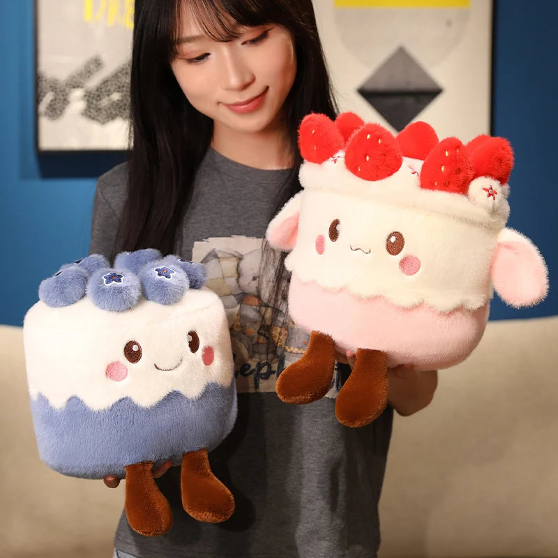 Kawaii Fruit Cake Plush Pillow | Stuffed Cake Slice Toy, 8x12\" | 20x30 cm
