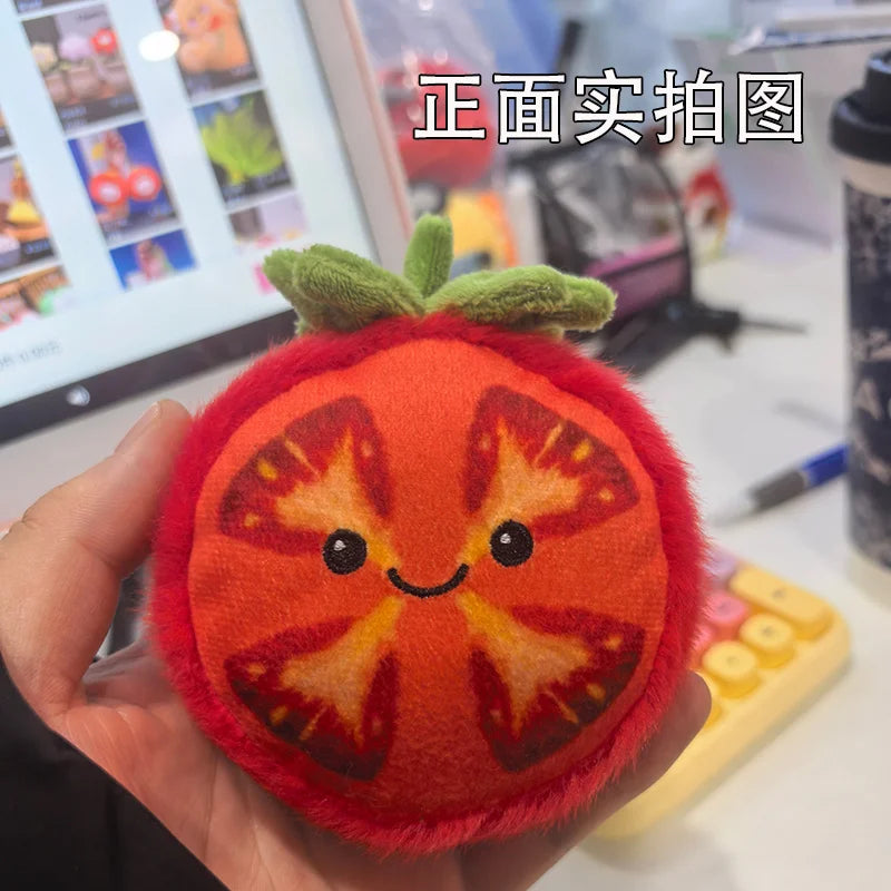 Kawaii Tomato Plush Pendant, 10 cm