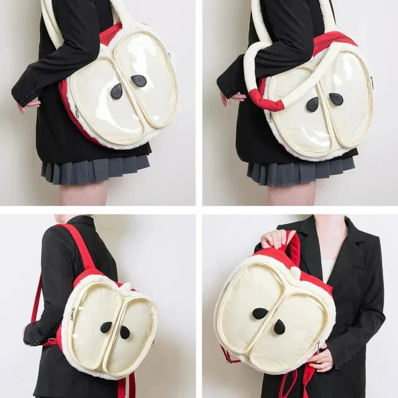 Red Apple Plush Backpack – Y2K Kawaii Itabag Shoulder Bag